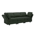 Living Room Sofa Set With 3 Seat Couch And 2 Seat Loveseat, Hidden Storage Under Seat, Soft Back Cushions And Arm Cushionsadjustable Arms And Backs Green Green Polyester 5 Seat
