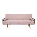 Aidan Mid Century Modern Tufted Fabric Sofa Blush Fabric