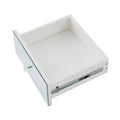3 Drawer Nightstand For Bedroom, Modern Wood And Mirrored Nightstand, Square Bedside Glass End Table With Storage For Bedroom Room, Sofa, White Chest White Particle Board