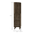 Cincinatti Corner Bar Cabinet, Cup Rack, Two External Shelves, One Drawer, Four Legs Dark Brown Brown Particle Board Particle Board