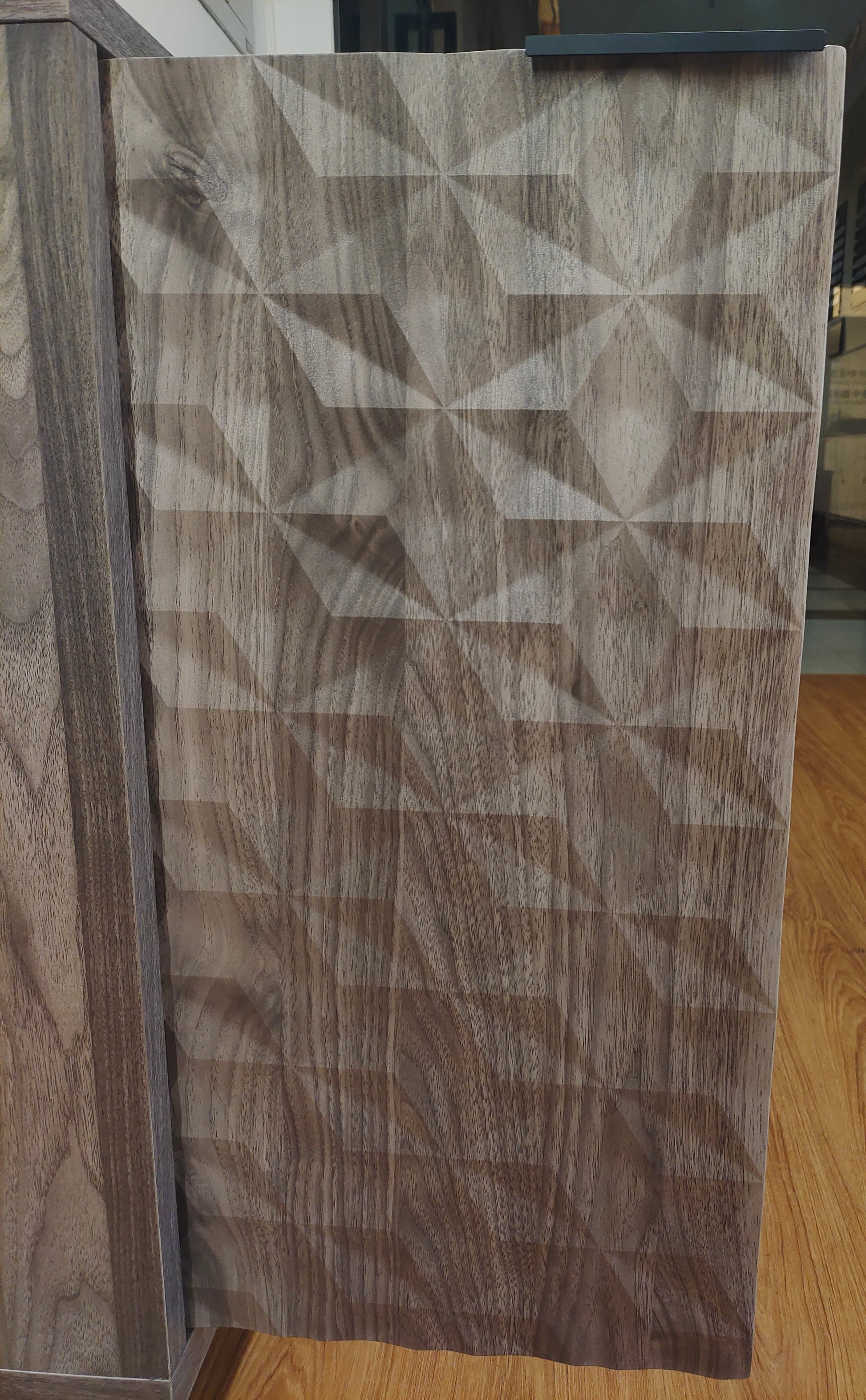 Modern Style Buffet Cabinet,Sideboard Buffet Cabinet With Storage,Storage Cabinet With 4 Diamond Shaped Relief Doors For Living Room,Dining Room,Entryway,Hallway,Kitchen,Grey Gray Gray Dining Room