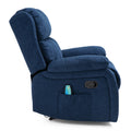 Massage Recliner Navy Blue Fabric