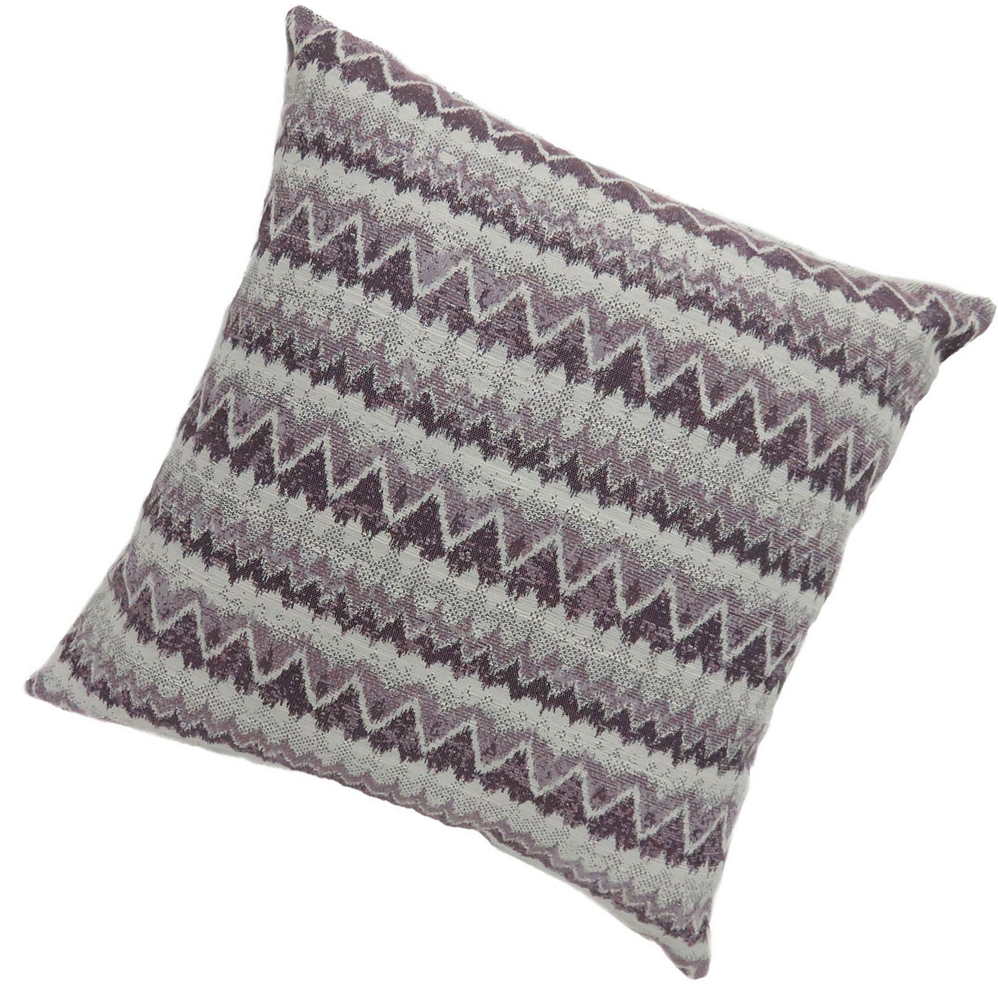 Contemporary Style Horizontally Zigzag Designed Set Of 2 Throw Pillows, Purple Purple Polyester