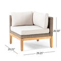 Loft Outdoor Acacia Wood And Wicker 5 Seater Sectional Sofa Set Teak Acacia Wood