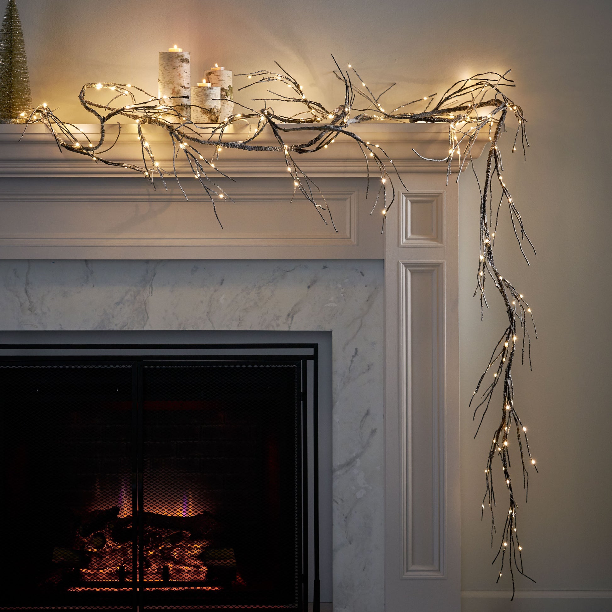 18Ft Paper Garland With Led Lights Natural Iron