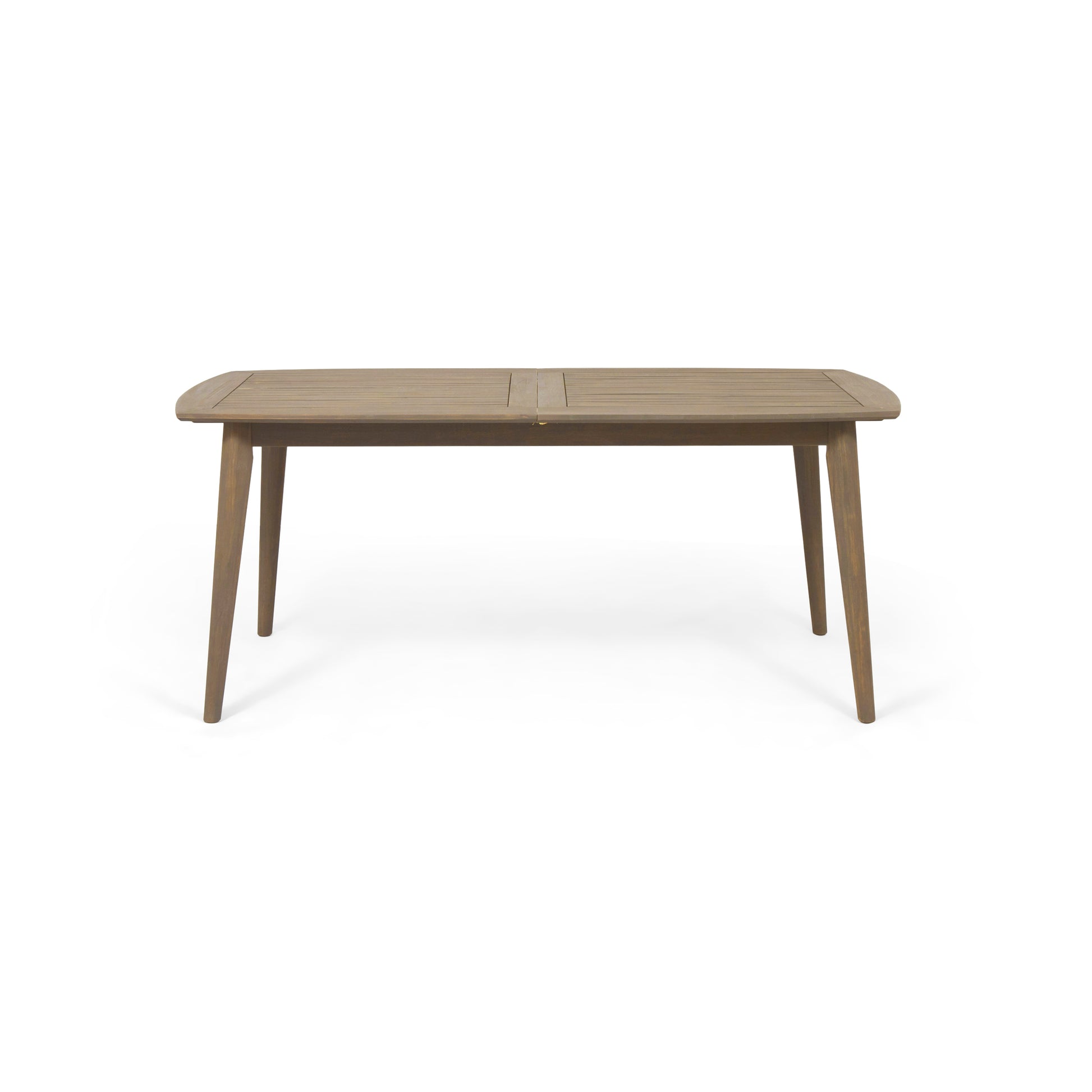 Outdoor Acacia Wood Expandable Dining Table, Gray Grey Acacia Wood