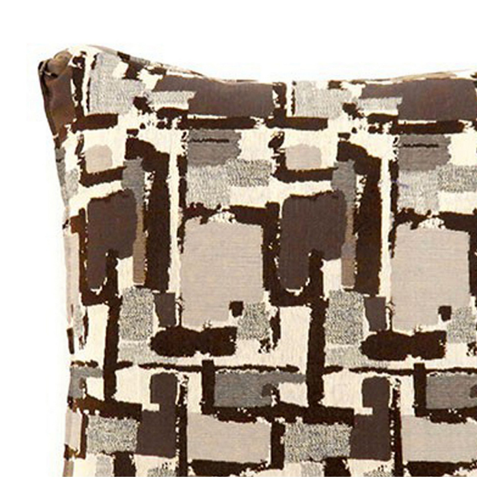 Concrit Contemporary Pillow, Small Set Of 2, Brown Multicolor Polyester