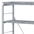 Jurgen Faux Concrete & Silver Finish Bookshelf Gray,Silver Metal,Synthetic Wood