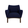 Brayden Mid Century Modern Dark Blue Boucle Armchair Dark Blue Boucle,Solid Wood