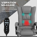 Vinsetto Vibration Massage Office Chair With Heat, Footrest, Gray Gray Pu Leather