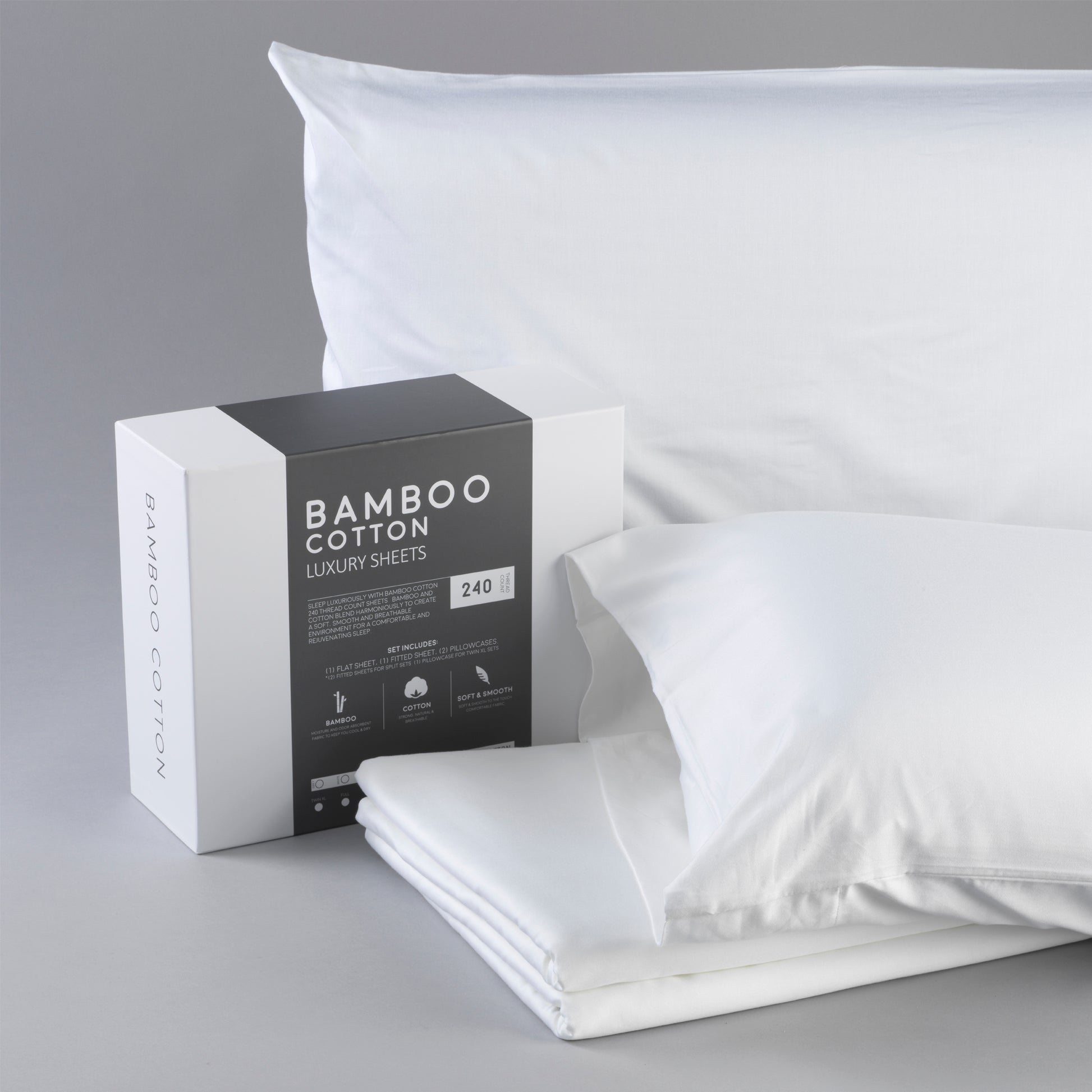 Bamboo Cotton Sheets Soft And Smooth With Viscose From Bamboo White King Split White Cotton
