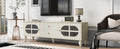 68.9'' Modern Tv Stand For Tvs Up To 75 Inches, Entertainment Center Media Console With Fluted Glass Doors, Five Solid Wood Legs For Living Room Antique White 70 79 Inches Mdf