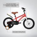 A14114 Kids Bike 14 Inch For Boys & Girls With Training Wheels, Freestyle Kids' Bicycle With Fender. Red Steel