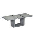 Contemporary 6 Piece 78Inch Extendable Pedestal Dining Table Set With 18Inch Removable Leaf And Dining Bench, 4 Upholstered Dining Chairs, Gray Gray Wood Dining Room Solid Wood Rubberwood Rectangular Dining Table With Chair And Bench Upholstered Chair