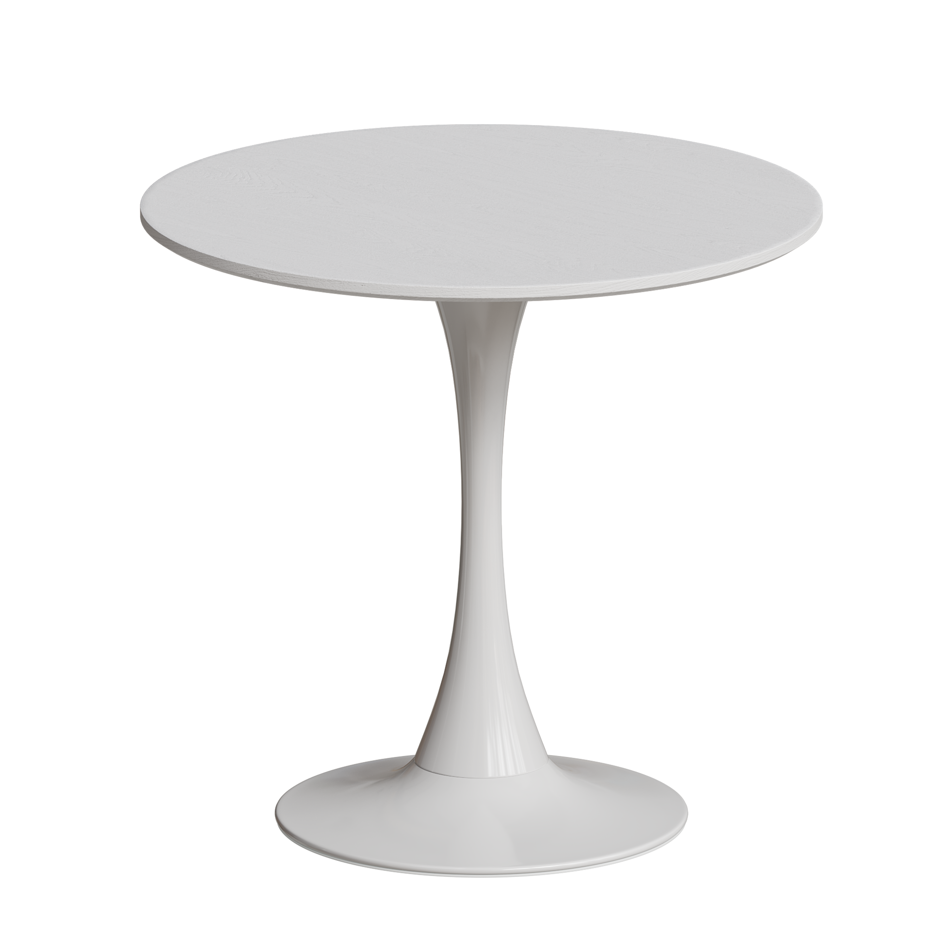 31.4 "Round Dining Table, Medieval White Tulip Dining Table, 2 3 Person Metal Base Dining Table, Easy To Assemble Casual Coffee Table, Office Desk White Mdf