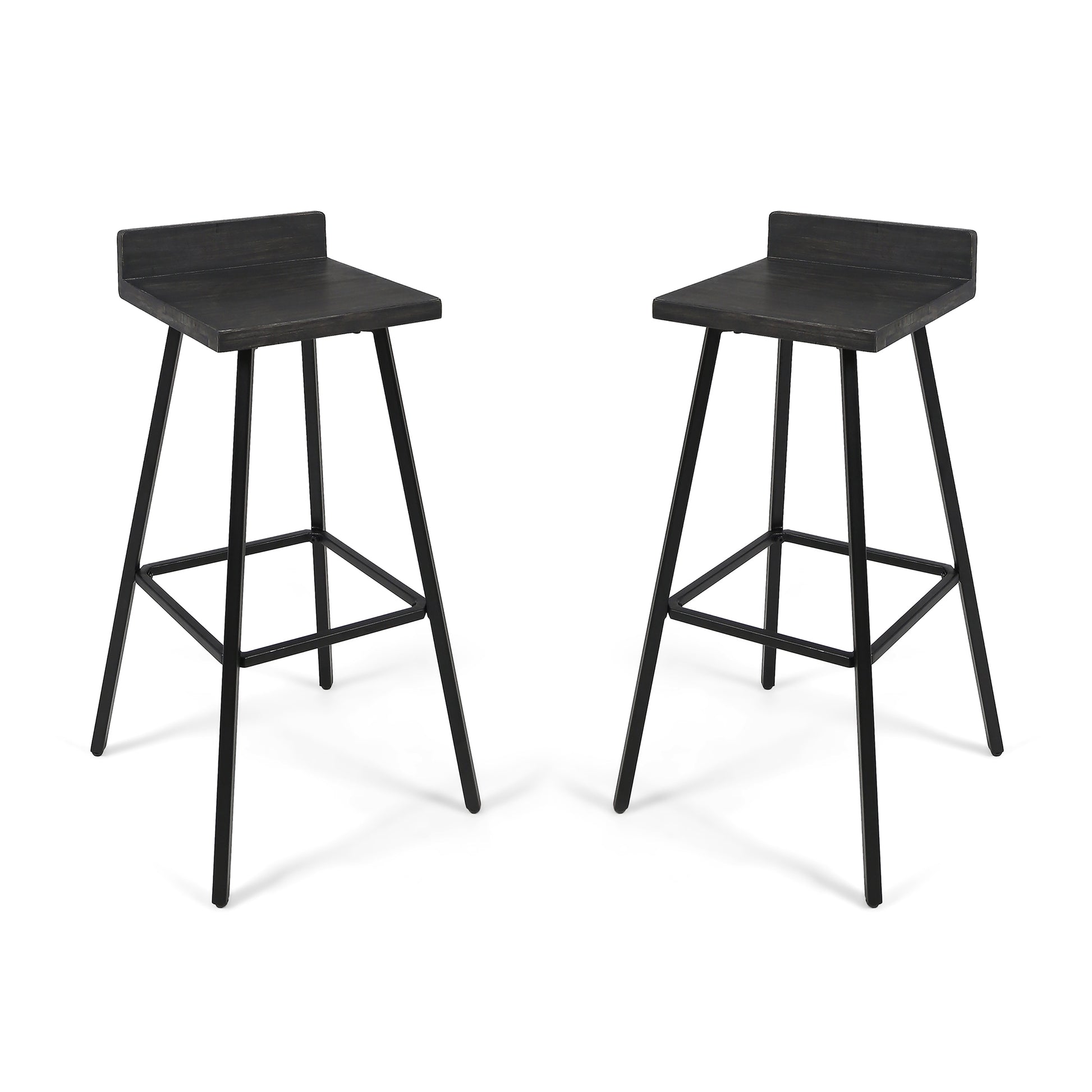 Jut Barstool Grey Black Acacia Wood