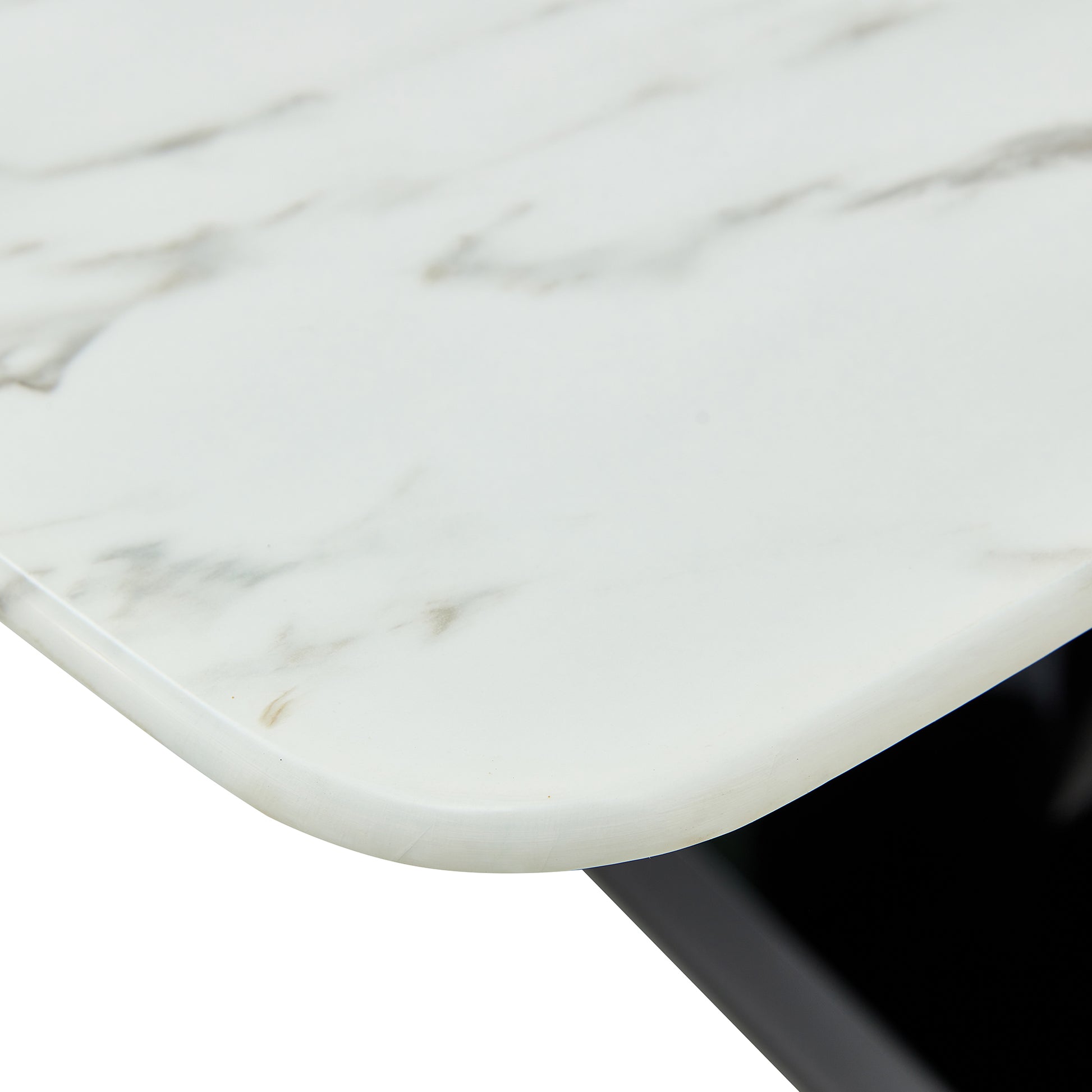 63" Dining Table, Luxurious Dining Room Table With Faux Marble Top And U Shape Mdf Base, Modern Kitchen Dining Table For Kitchen Living Dining Room White Black Seats 6 Dining Room Luxury,Modern Mdf Glass