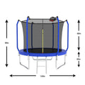 10Ft Trampoline With Basketball Hoop, Astm Approved Reinforced Type Outdoor Trampoline With Enclosure Net Blue Steel