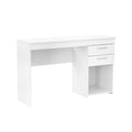 Techni Mobili Home Office Workstation With Storage, White White Writting Desk Modern Rectangular Rectangular Particle Board