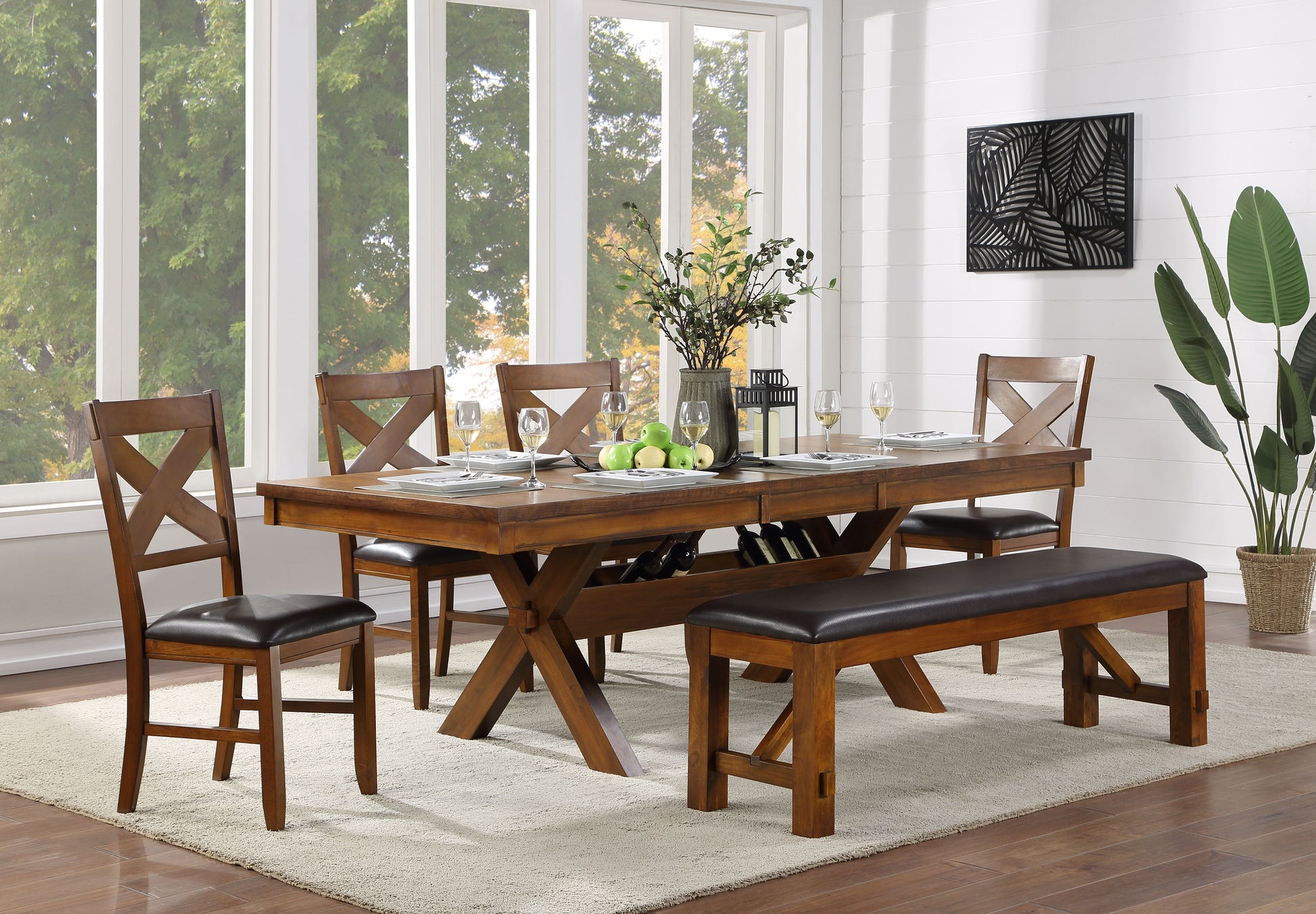 Espresso And Walnut Bench With Padded Seat Espresso Dining Room Faux Leather
