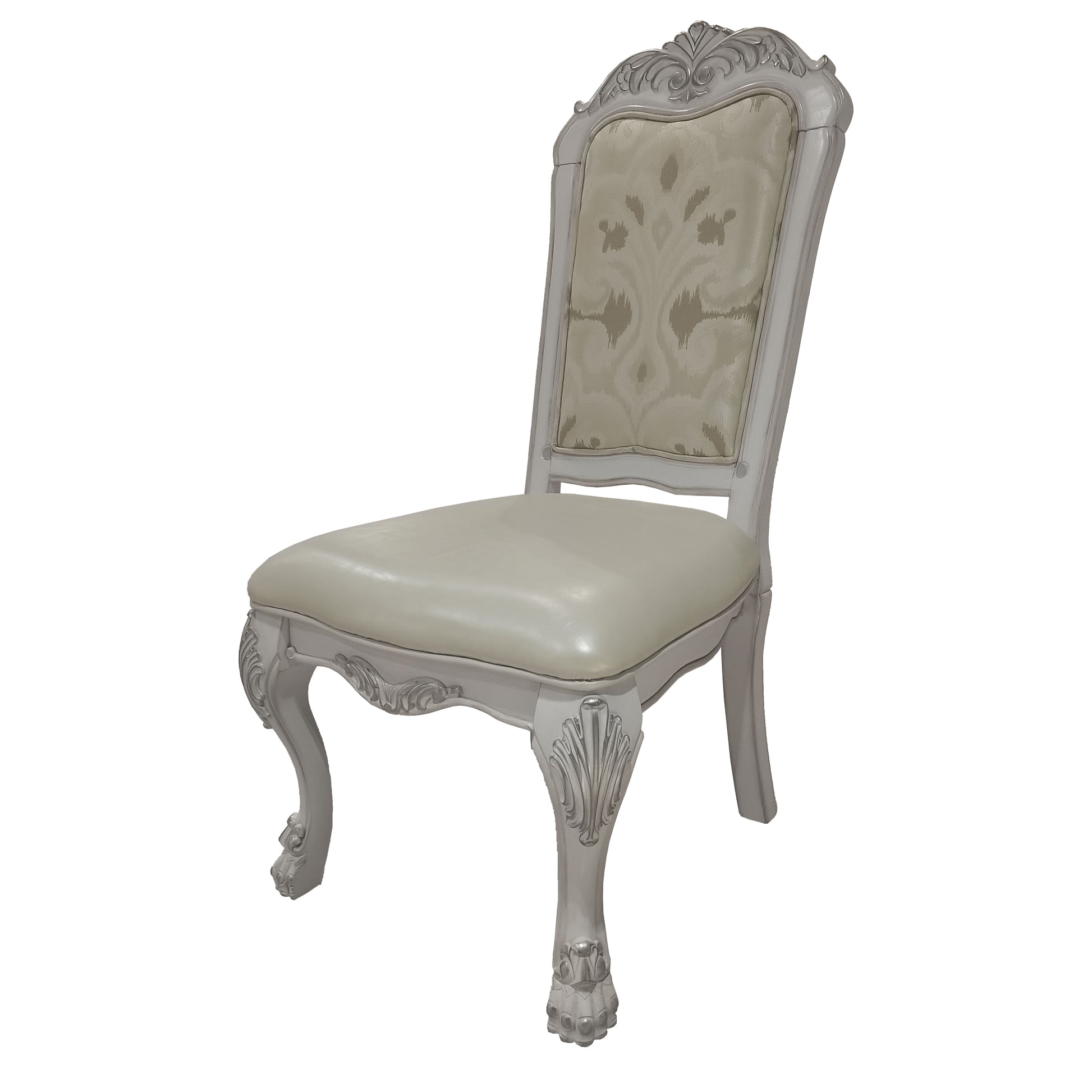 Ivory And Bone White Tufted Side Chair Set Of 2 Solid Ivory White Dining Room Side Chair Solid Back Set Of 2 Wood Fabric