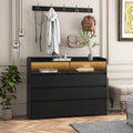 Living Room Sideboard Storage Cabinet,Drawer Cabinet Black Mdf