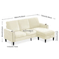 Modern Design Chenille 3 Seat L Shape Sectional Sofa With Storage Chaise For Apartment, Studio, Office,Living Room,L Shape Off White Off White Chenille Metal Primary Living Space Soft Modern Foam