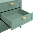 2 Drawer Side Table, American Style, End Table, Suitable For Bedroom, Living Room, Study Light Green Mdf