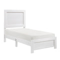 White Finish Twin Size Panel Bed Wooden Bedroom Furniture 1Pc, Bed In A Box Box Spring Required Twin White Bedroom Bed Frame Wood