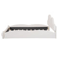 Queen Size Cloud Shaped Headboard Upholstered Platform Bed With Rounded Footboard And Pocket, Beige Queen Beige Velvet