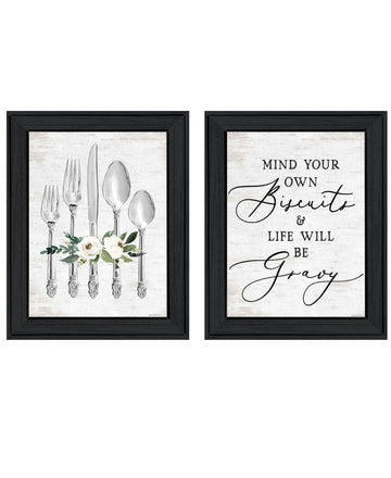 "Ready To Dine Humor" Framed Wall Art For Living Room, Wall Art Print For Home Decor, Bedroom Wall Art By Lettered & Lined Multicolor Wood Paper