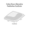 Cotton Down Alternative Featherless Comforter Full White Cotton