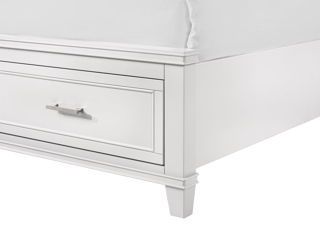 Queen X Storage Bed White Solid Wood Mdf