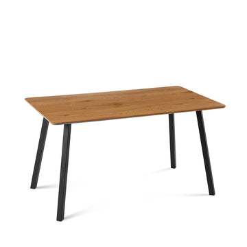 Modern Design Rectangle Mdf Restaurant Wooden Dining Table With Metal Frame Walnut Brown Triangular Dining Room Modern Floor Mount Kitchen & Dining Tables Mdf