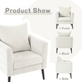 Barrel Chair, Chenille Accent Chair, Fabric Armchair Club Chair,Upholstered Arm Chair With Solid Wood Legs,Waist Pillow,Padded Single Chair For Living Room Bedroom Study Waiting Room,Beige Beige Light Brown Primary Living Space Modern Rubberwood Foam