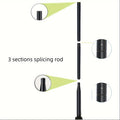 Splicing Lamp Poles, Street Light Pole, Metal Street Lamp Post For Outdoor Lights, Solar Lights Poles With Base Accessory For Porch, Patio, Street, Backyard, Exterior House, 10.1Ft Tall Black Metal