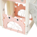 11 In 1 Toddler Slide, Kids Slide For Toddler Age 1 3 With Basketball Hoop, Kids Slide Playset Structure,Arch Tunnel And Telescope, Toy Storage Organizer For Toddlers, Kids Climbers Playground Pink Cute 1 To 2 Years Hdpe Indoor & Outdoor Use