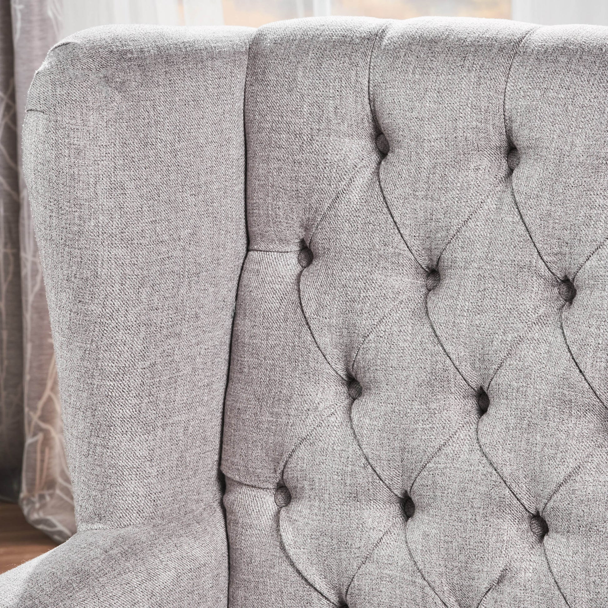Accent Chair Grey Fabric