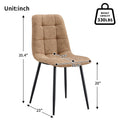 Modern Style Dining Chair Mid Century Modern Chair, Shell Lounge Upholstered Chair With Metal Legs For Kitchen, Dining, Bedroom, Living Room Side Chairs Set Of 4 Brown Brown Black Farmhouse,Mid Century Modern,Modern Fabric Metal