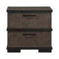 Two Tone Brown Black Finish 2 Drawers Nightstand 1Pc Modern Industrial Design Bedroom Furniture Black,Brown Gray 2 Drawers Wood