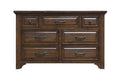 Verna Brown 7 Drawer Dresser Brown Engineered Wood