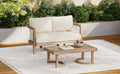 2 Person Outdoor Acacia Wood Patio Seating Group With Cushions And Coffee Table For Porch, Garden, Backyard, Balcony, Brown Wash, Beige Cushion Yes Brown Beige Seats 2 Garden & Outdoor 2 Person Seating Group Foam Acacia Wood