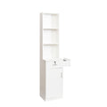 White Modern Simple Hair Desk, Multi Layer Storage, Large Storage Space White Mdf