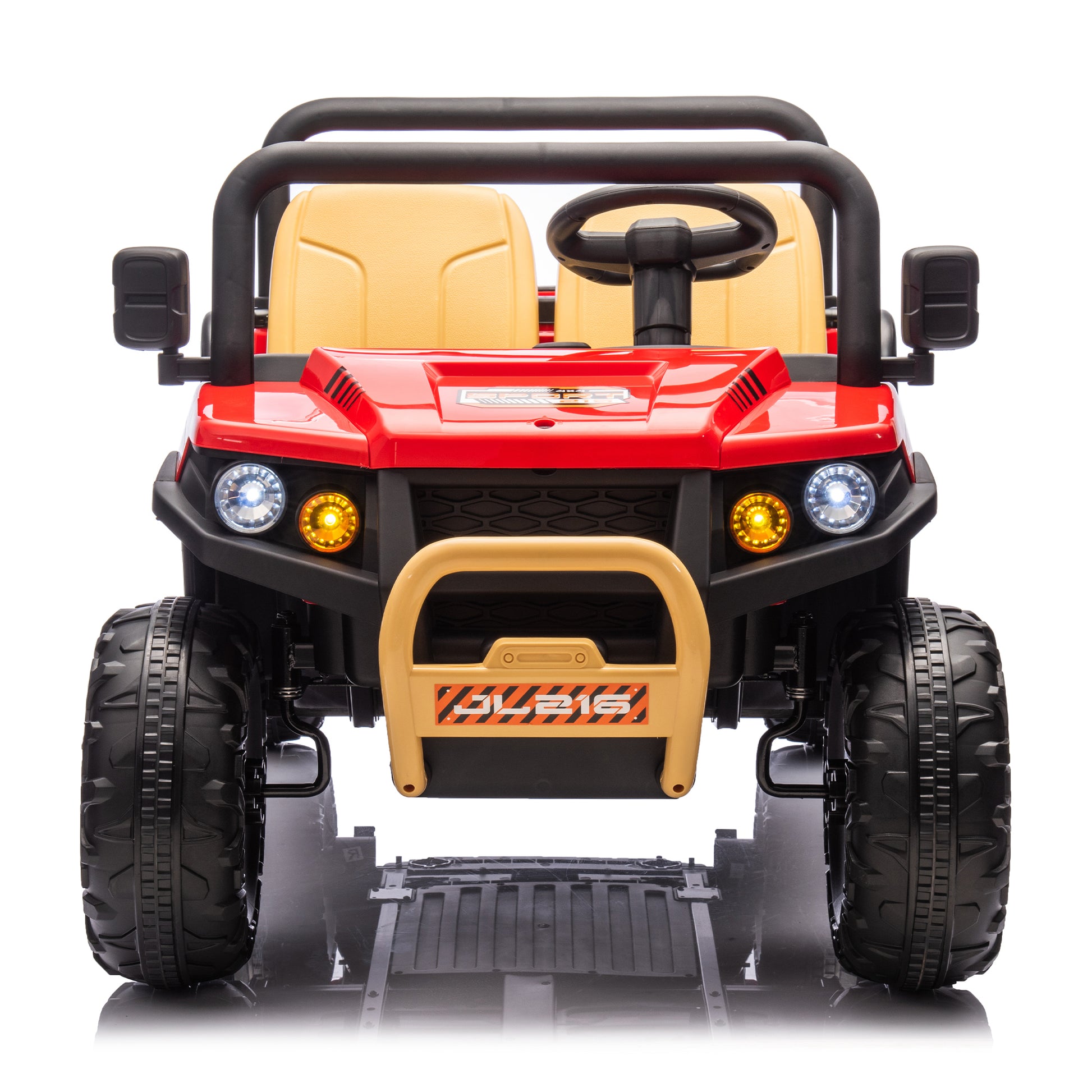 24V Xxxl Kids Ride On Utv W Parents Remote Control,Two Seater,Automatic Tipping Bucket,Rear Wheel Suspension,Slow Start,Portable Handle,Safety Belt,Led Light,Usb,Mp3,Bluetooth,Horn For Kids Aged 3 8. Red 50 99 Lbs Polypropylene