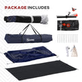 Outsunny Shower Tent, Pop Up Privacy Shelter For Camping, Dressing Changing Room, Portable Instant Outdoor Shower Tent Enclosure W 2 Rooms, Shower Bag, Floor And Carrying Bag, Blue Blue Taffeta