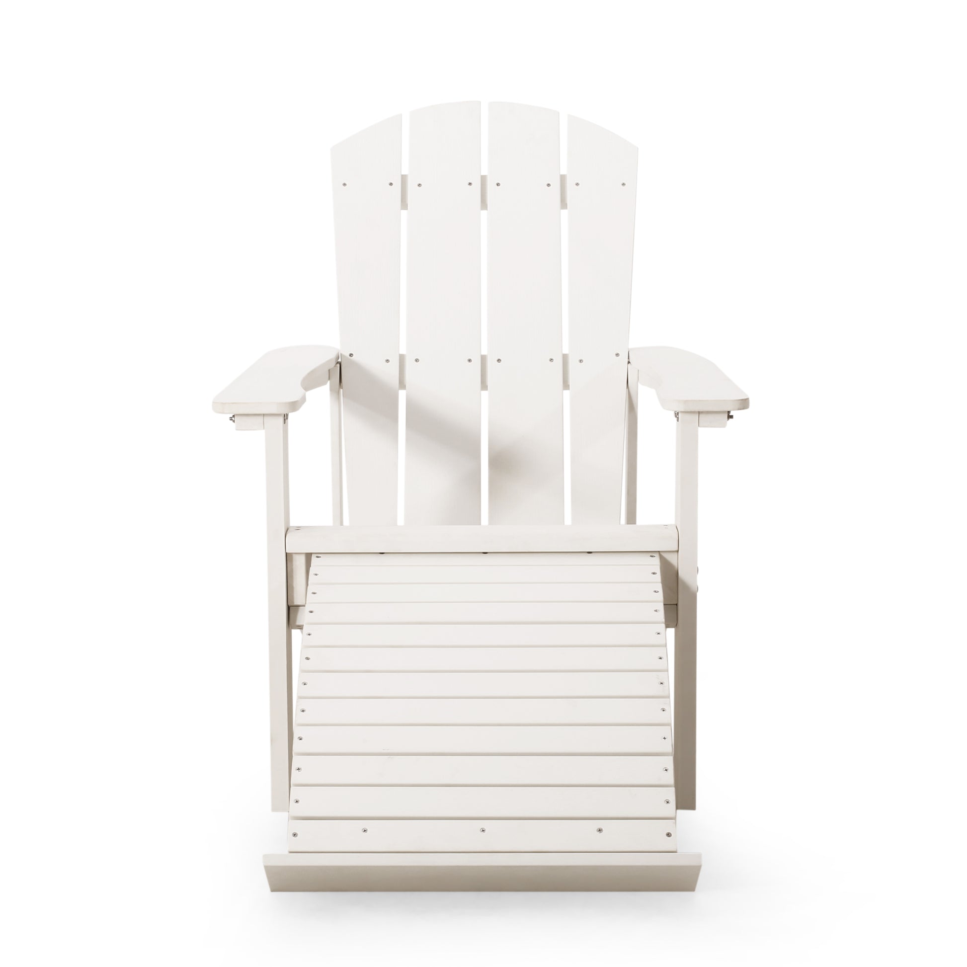 Hunter Adirondack Chair With Hideaway Ottoman White Wood