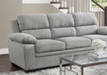 Modern Living Room 2Pc Sofa Set Plush Comfortable Sofa Loveseat Set Gray Textured Fabric Channel Tufting Solid Wood Frame Furniture Gray Polyester Wood Primary Living Space Contemporary Pillow Top Arms Solid Wood 5 Seat