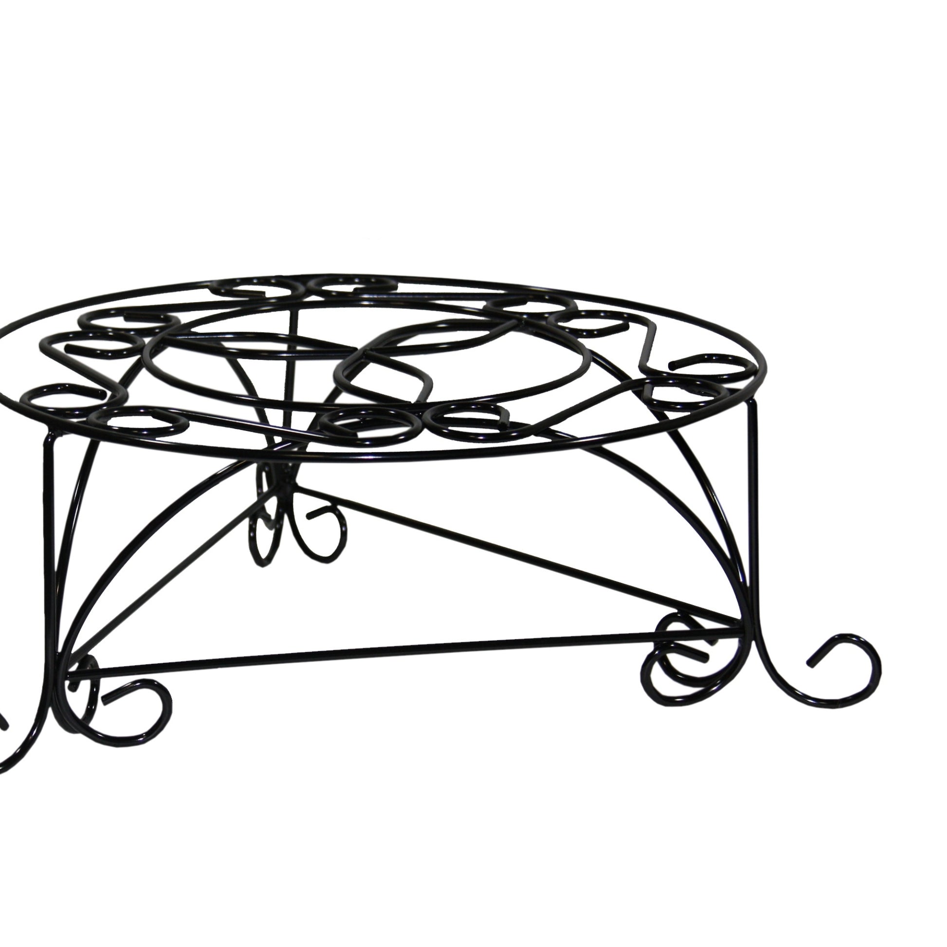 6.25" H Mosaic Cast Metal Black Gold Plant Stand Multicolor Metal