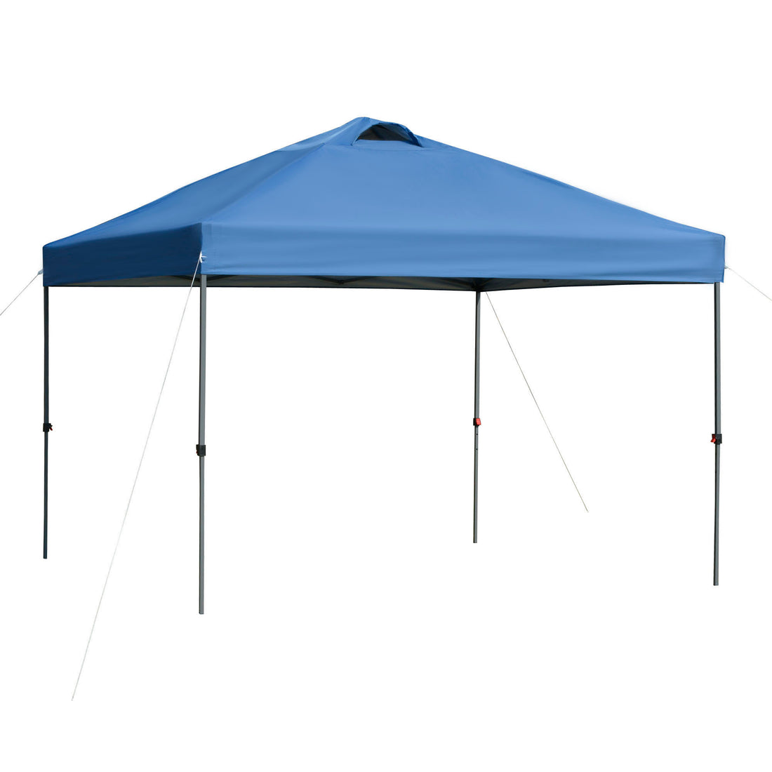 Outsunny 10' X 10' Pop Up Canopy Tent, Instant Sun Shelter With 3 Level Adjustable Height, Top Vents And Wheeled Carry Bag For Outdoor, Garden, Patio, Blue Blue Steel