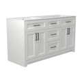 Solid Wood 60 Inch Bathroom Vanity With Double Sink Combo, Modern Vanity Cabinet With 4 Soft Closing Doors & 3 Full Extension Dovetail Drawers White 3 White 4 4 48 In & Above 32 To 35 In Soft Close Doors Bathroom Freestanding Luxury,Modern 20 25 Inches